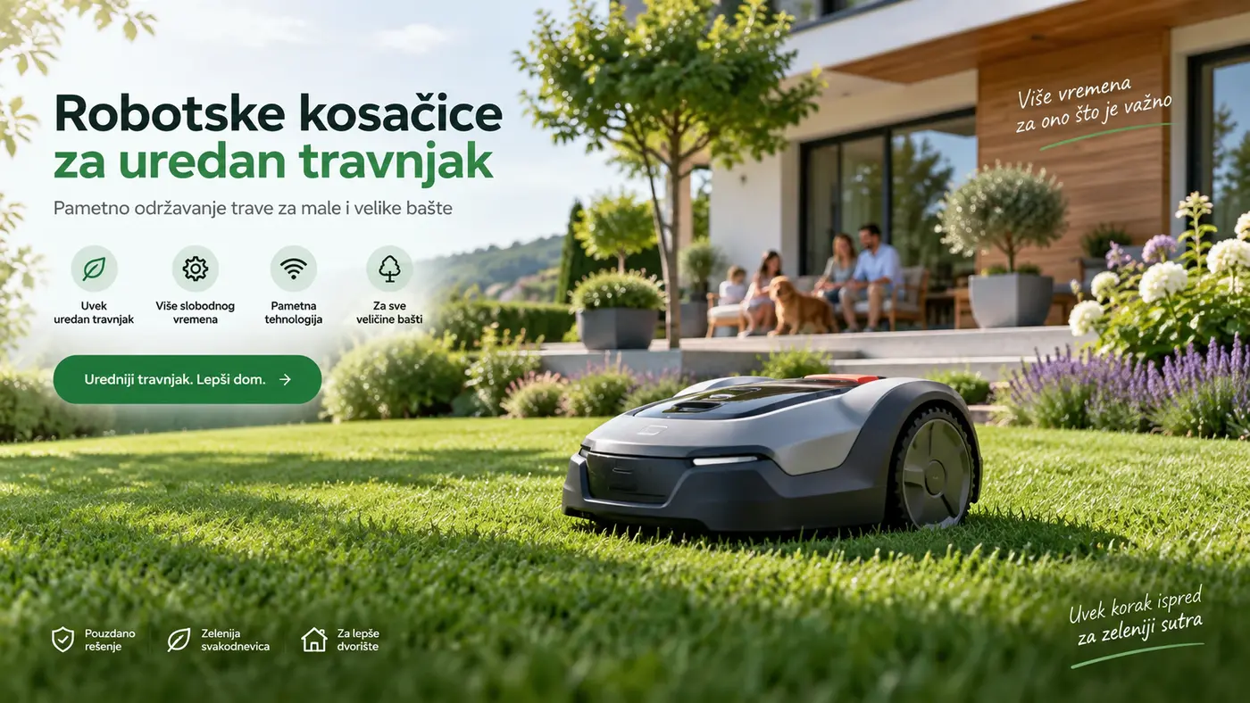 Robotska kosačica na uređenom travnjaku